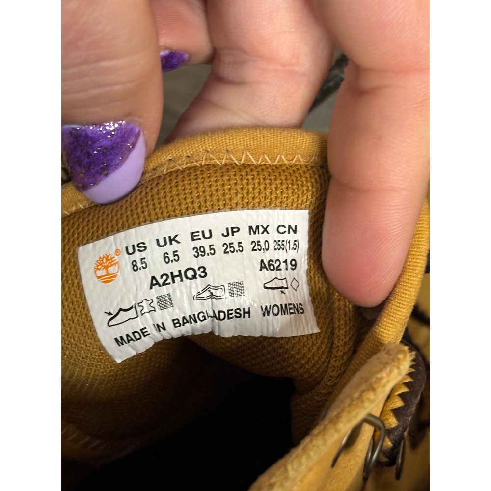 Timberland Courmayeur Valley Boots Wheat Yellow Leather A2HQ3 Womens 8.5 - Picture 6 of 6